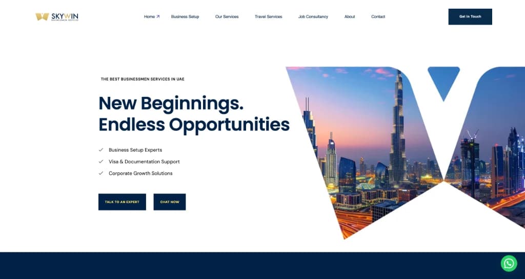 Skywin Business Services Portal — Digital Experience Design by Muhammed Riswanudeen