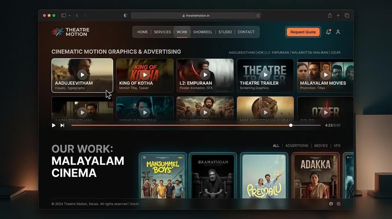Theatre Motion Cinema Advertising Platform — Digital Experience Design by Muhammed Riswanudeen